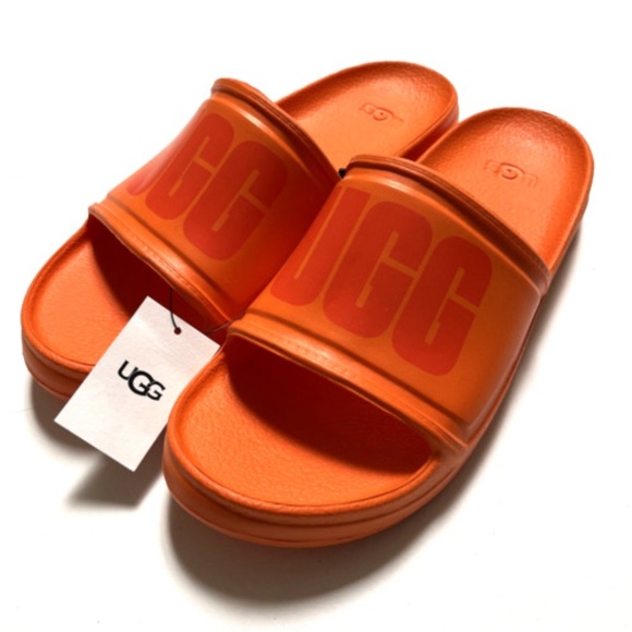 NWOB UGG Men Wilcox Slide EVA Rubber 1108042 Sandal Orange Pool Beach